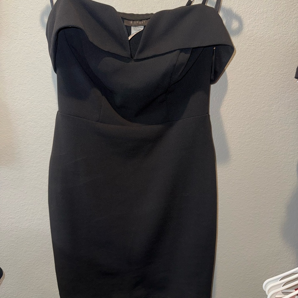B. Smart Black Off-Shoulder Mini Dress